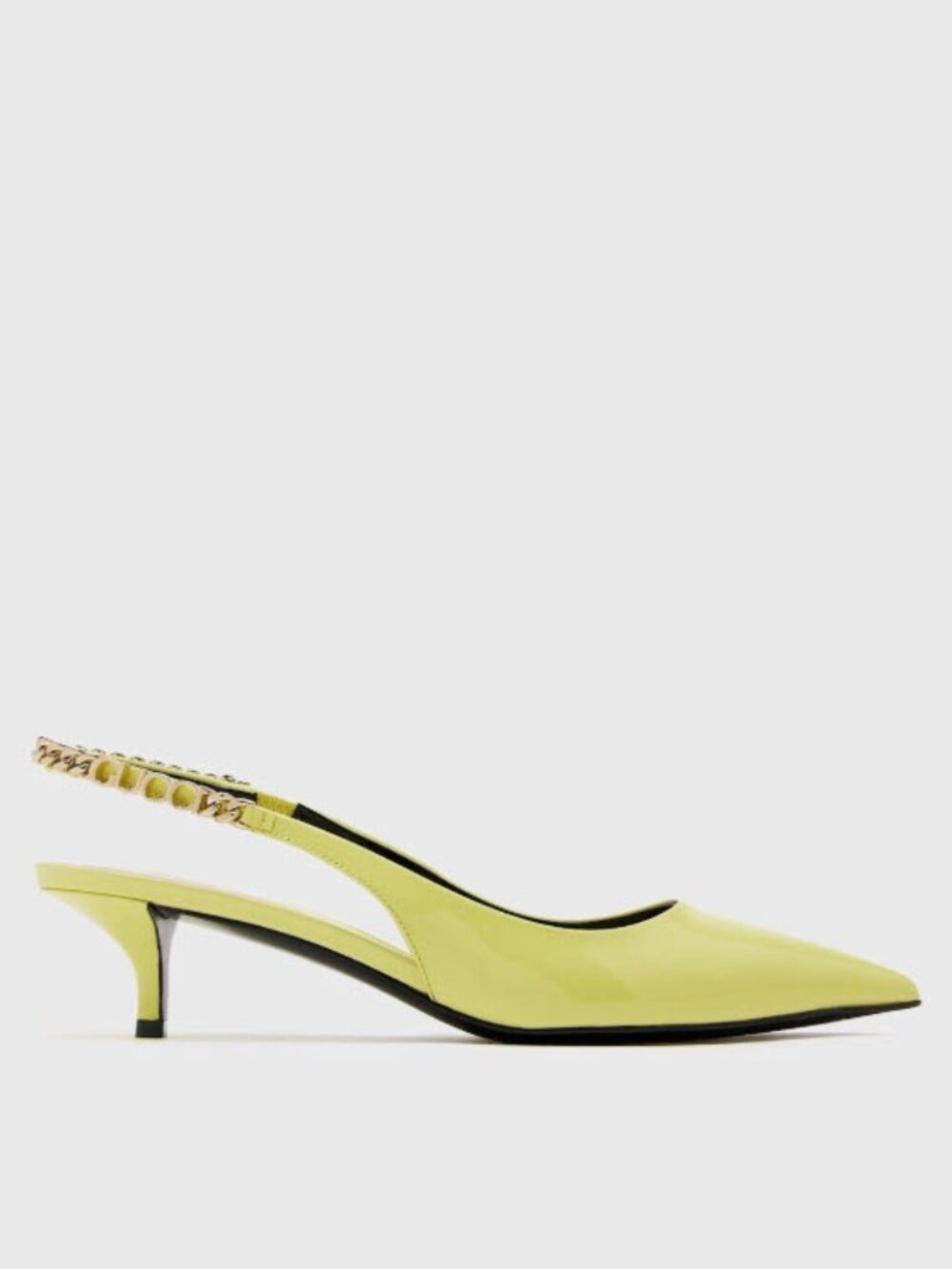 NEW IN BOX Gucci Signoria Patent Slingback Pump Yellowish/Green Size 37/7